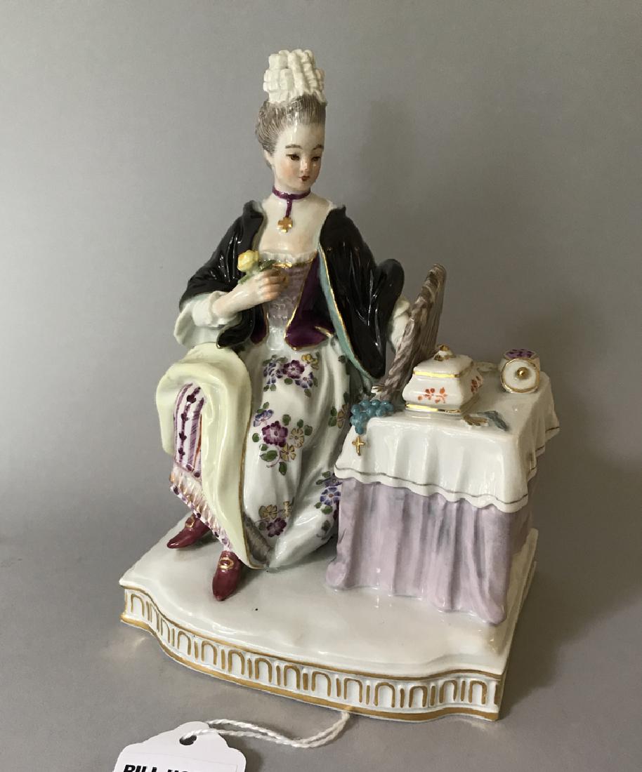 Meissen porcelain grouping depicting a woman sitting at (1 of 6)