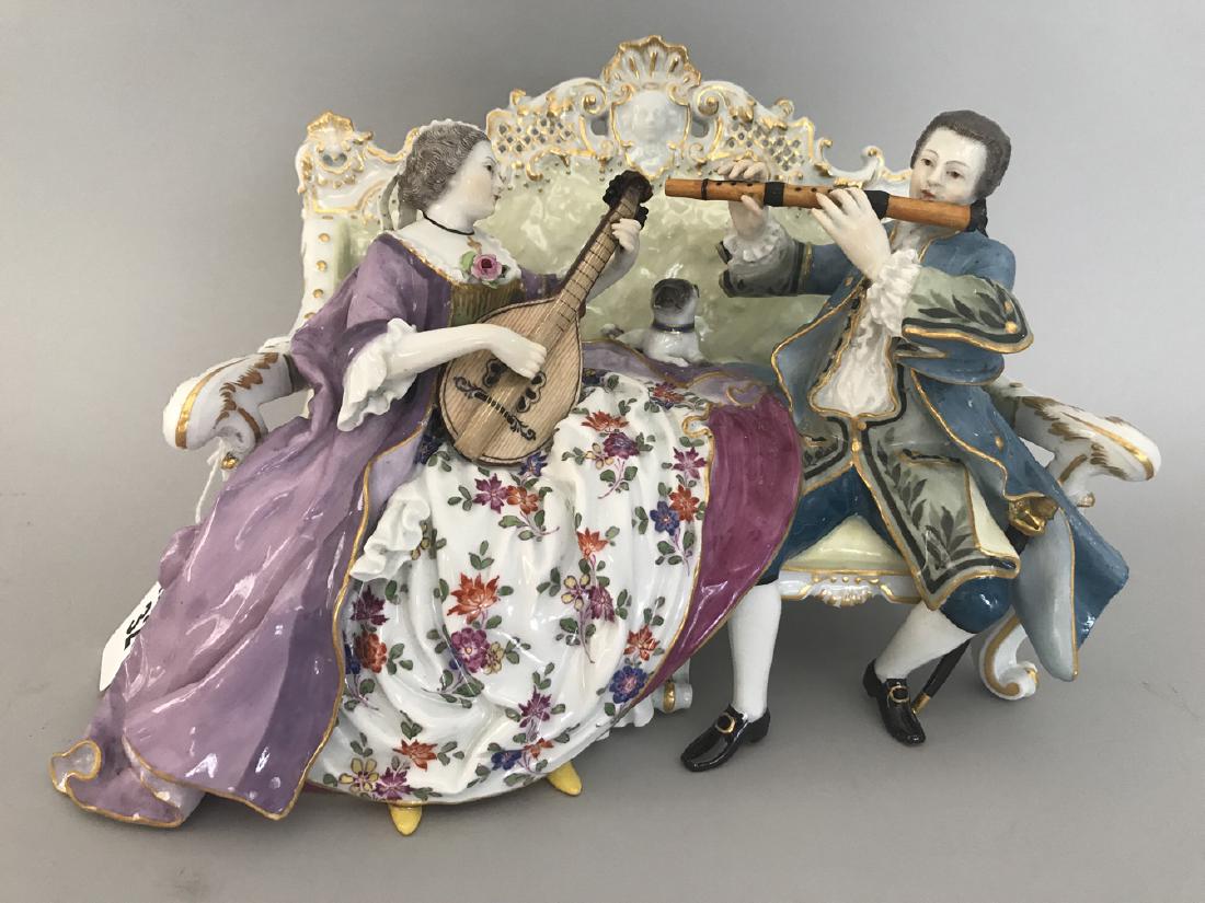 Antique Meissen porcelain grouping of man & woman (1 of 6)