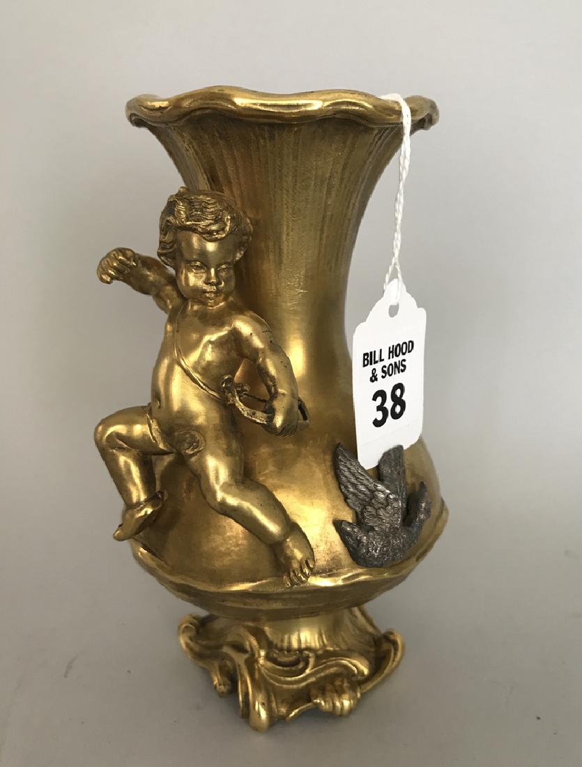 Moreau mixed metal vessel, gilt bronze vessel with (1 of 5)