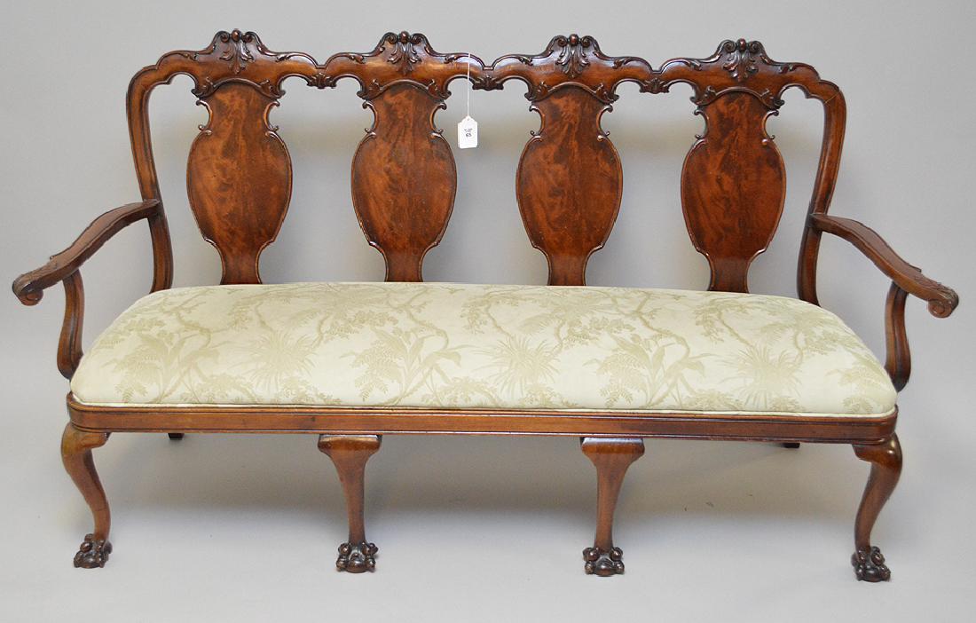 18th/19th c. Chippendale carved mahogany settee with 4 (1 of 11)