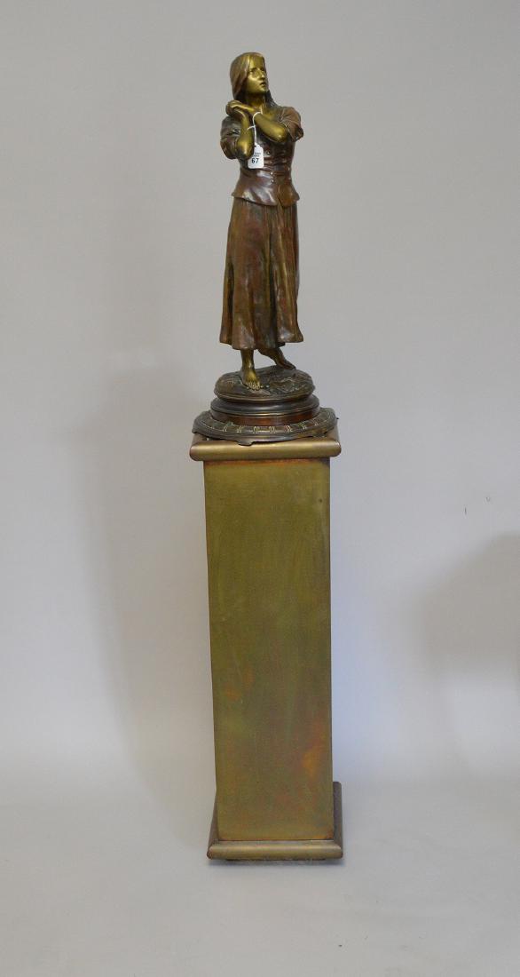 Roul Larche bronze maiden sculpture with foundry mark (1 of 10)