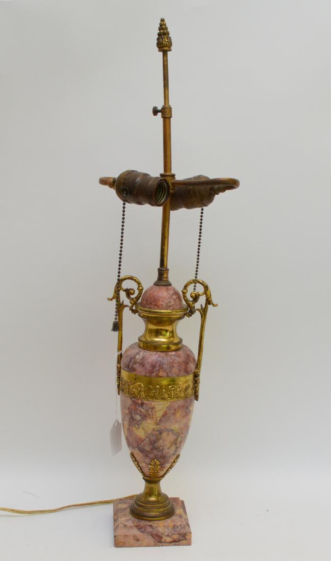 Marble & gilt bronze urn form lamp with figural child (1 of 7)