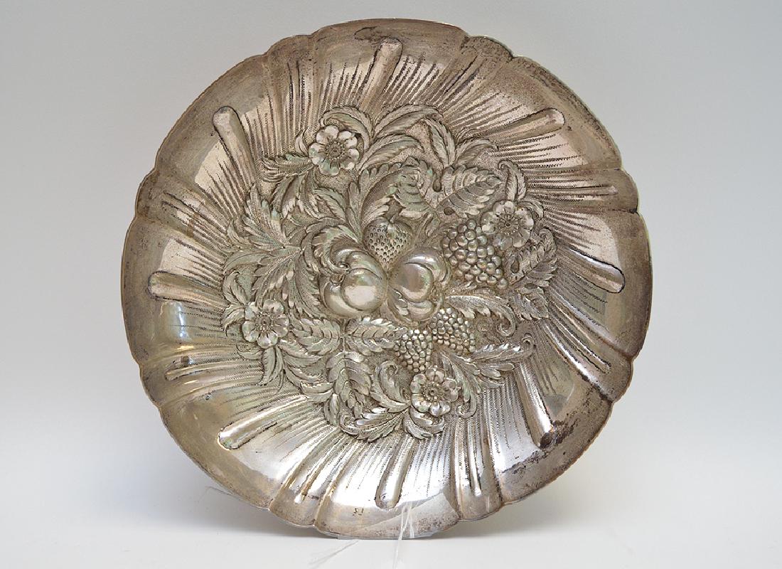S. Kirk and Son sterling silver repousse footed serving (1 of 3)