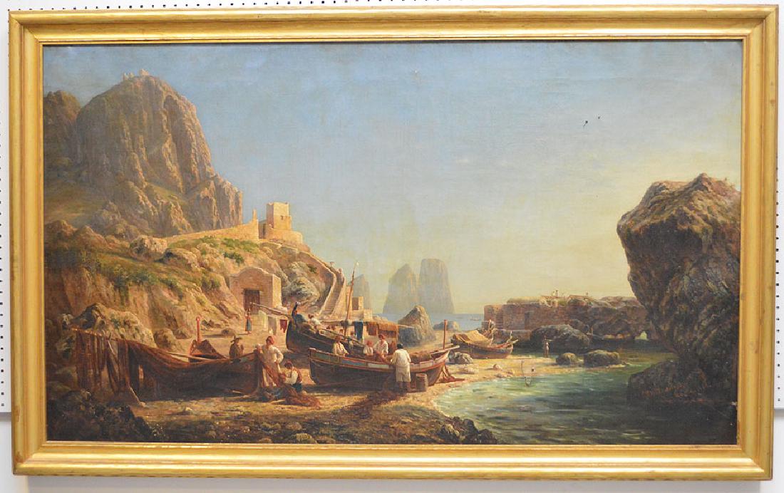 Julius O. Montalant (AMERICAN, 1823-1898) large oil on (1 of 11)