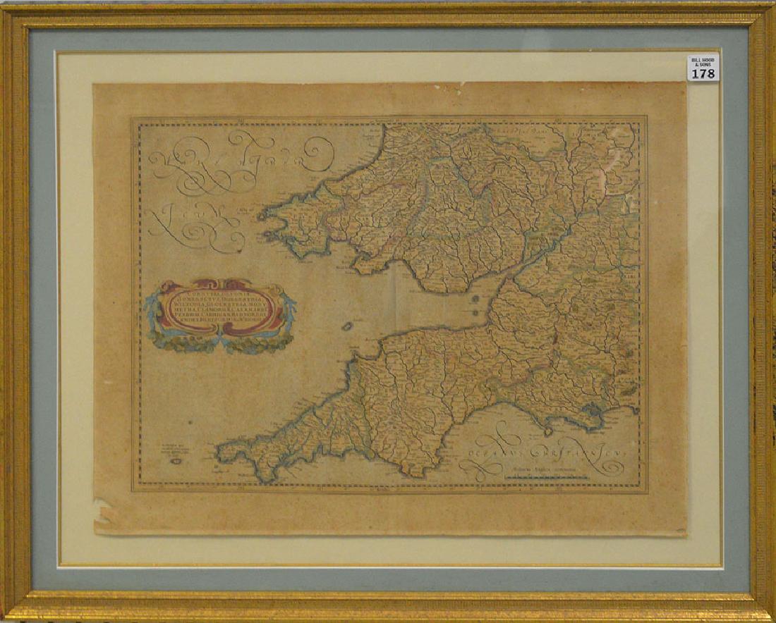 Early Continental Map in giltwood frame. 16" x 22" (1 of 7)