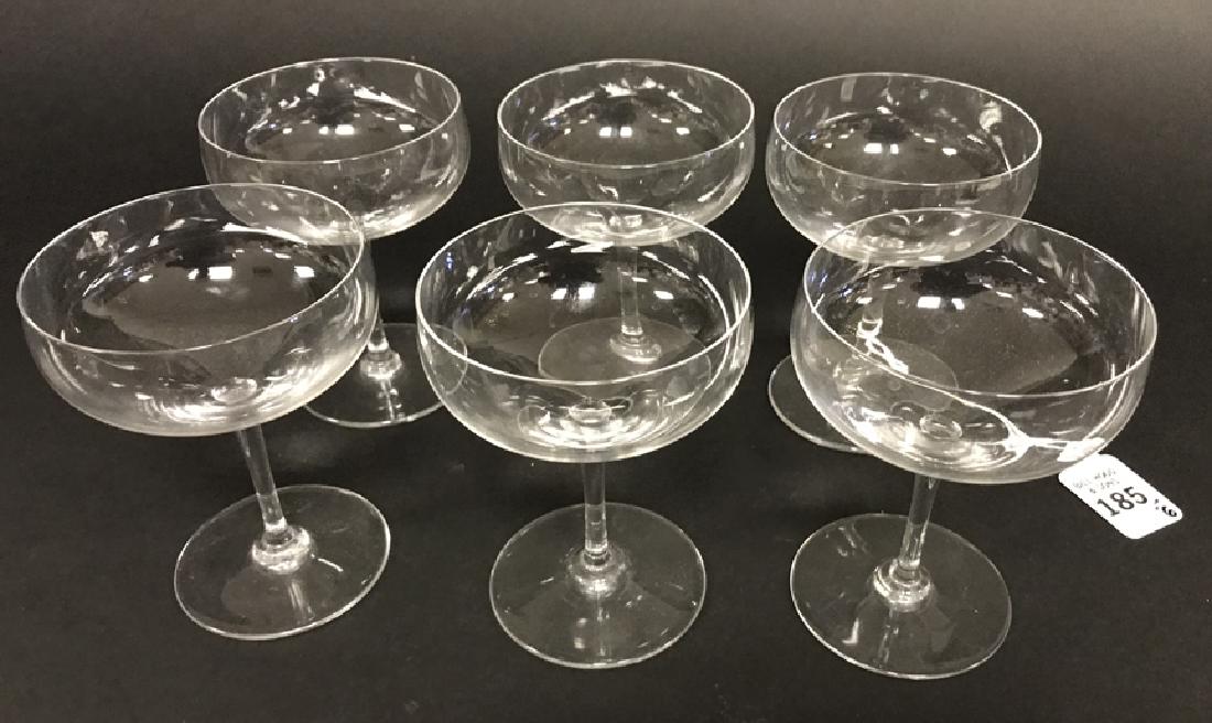 6 Baccarat Crystal Stems.  Ht. 4 5/8" Dia. 3 3/8" (1 of 3)