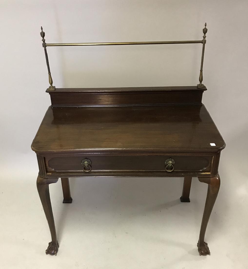 Mahogany sideboard brass gallery with single drawer on (1 of 5)