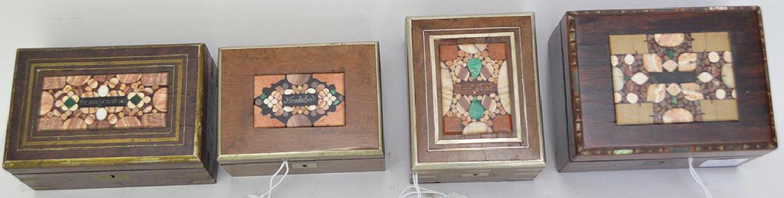 4 Antique Mahogany Boxes With Pietra Dura Tops.  1 Box (1 of 8)