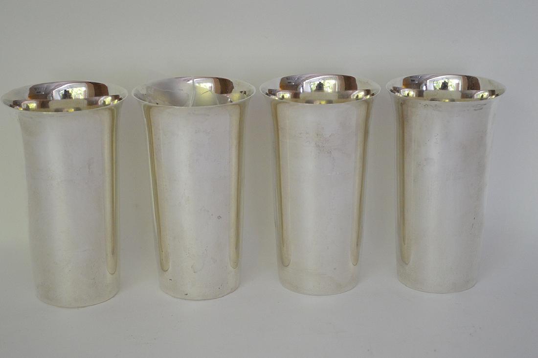 4 Fisher sterling silver tumblers, 5 1/2"h: 4 Fisher sterling silver tumblers, 5 1/2"h