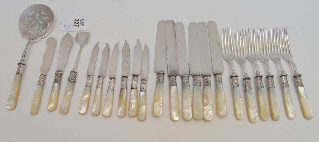 Lot of Mother of Pearl fruit set including 4 serving (1 of 4)