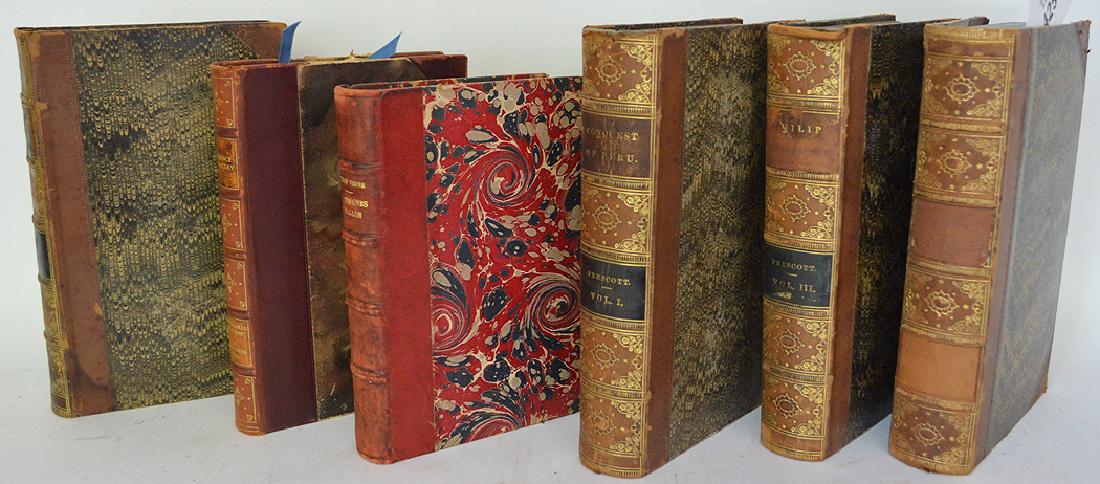 6 assorted old leather bound books (1 of 7)