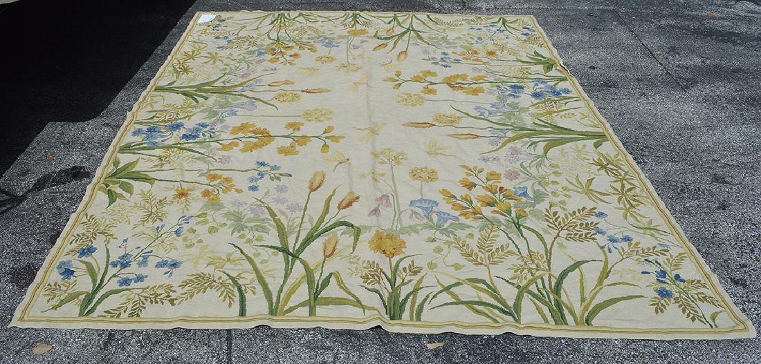 Needlepoint Aubosson carpet, overall wildflower design, (1 of 6)