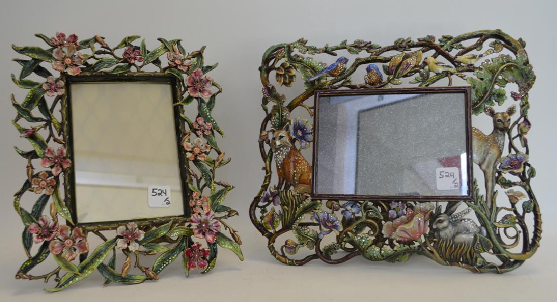 2 large Jay Strongwater frames, 1 frame floral form, (1 of 11)