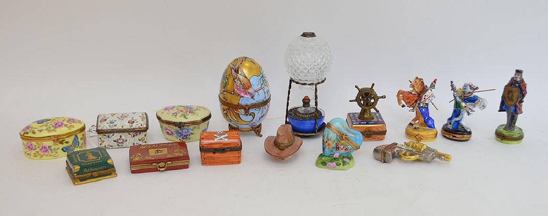 Collection 15 Limoges porcelain boxes, largest hot air (1 of 10)
