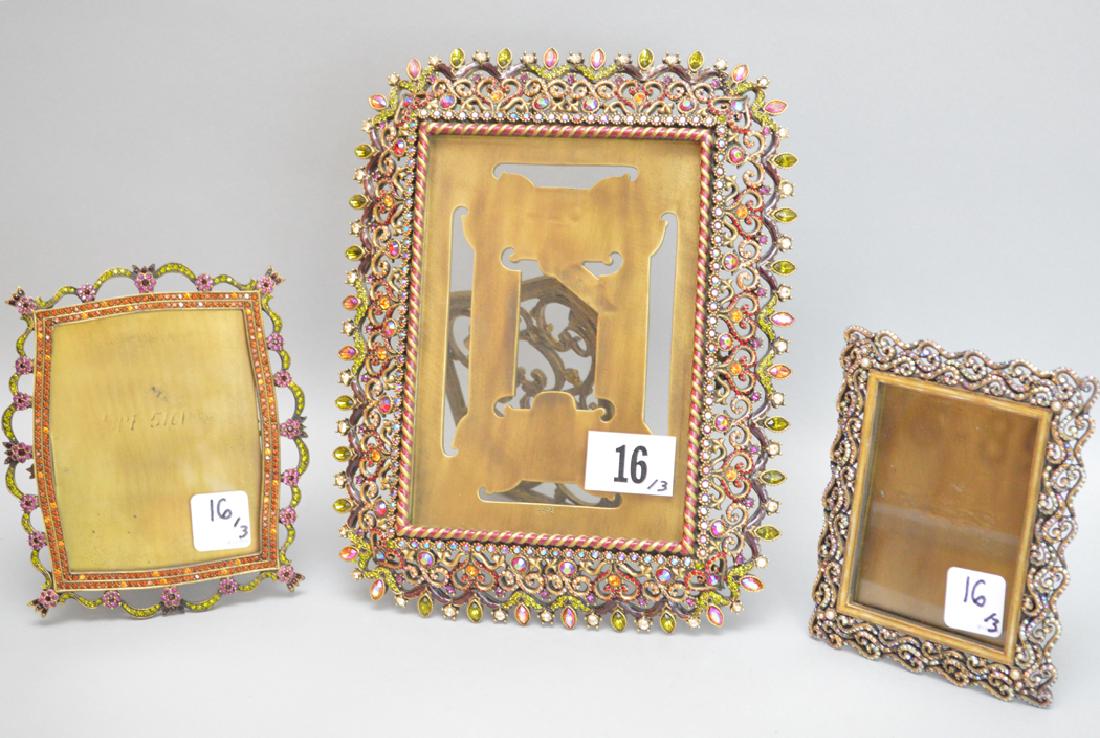 3 Jay Strongwater Frames.  Largest Ht. 10 1/2 Middle (1 of 10)