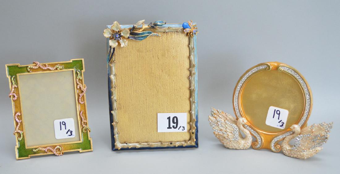 3 Jay Strongwater Enamel Frames.  Condition: good. (1 of 8)