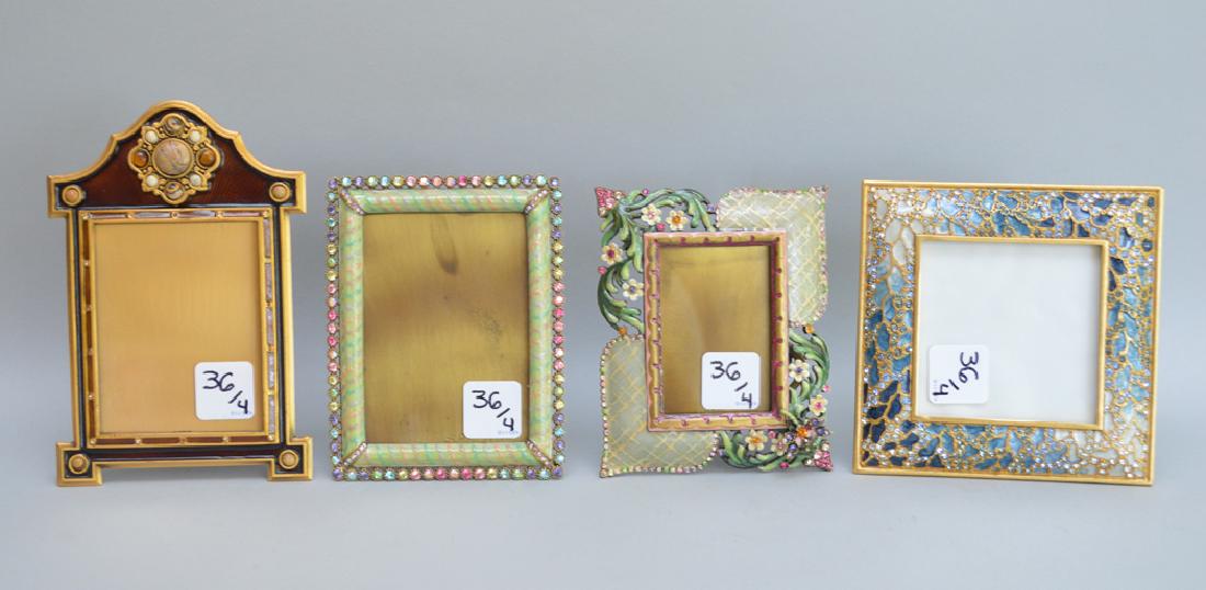 4 Jay Strongwater enamel frames, each frame is signed (1 of 11)