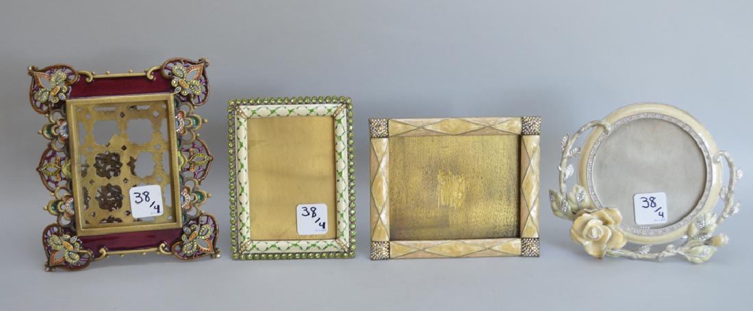 4 Jay Strongwater enamel frames, each signed, frame (1 of 10)