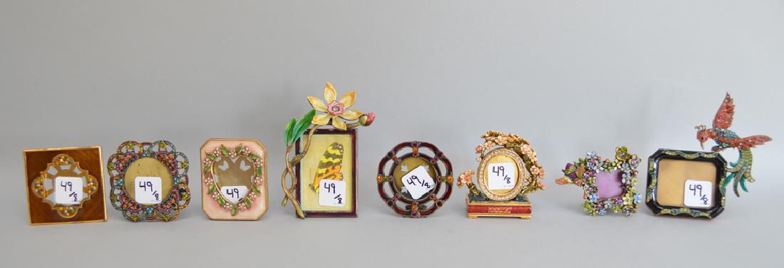 8 Jay Strongwater enamel frames, each signed, tallest (1 of 10)