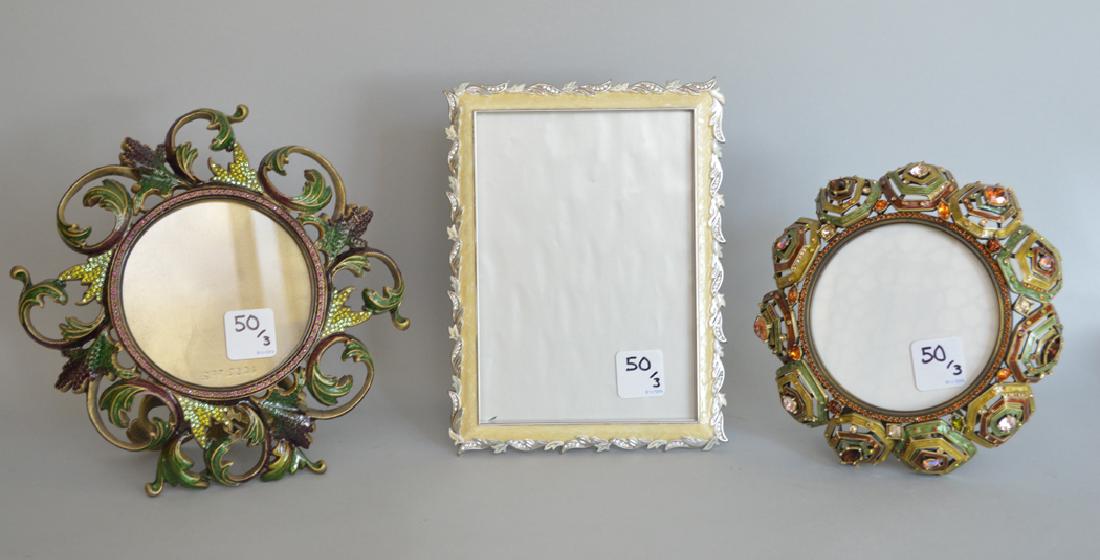 3 Jay Strongwater enamel frames, each signed, (1 of 8)
