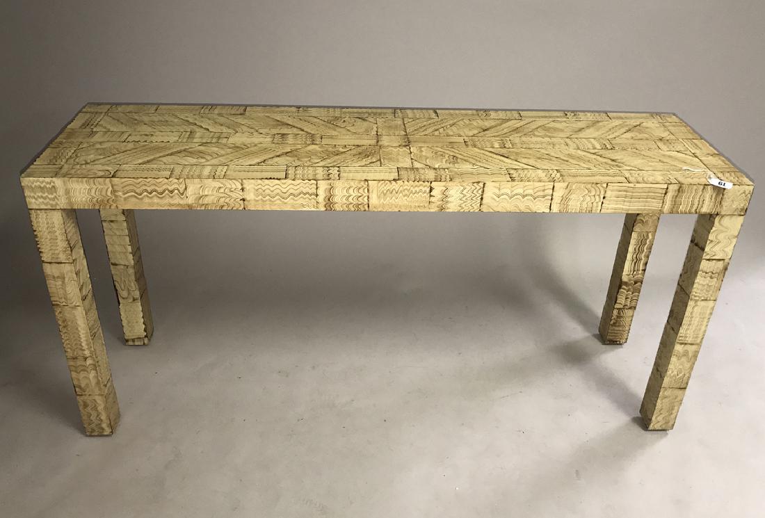 Parsons table with painted decoration, 27h x 56w x 15d (1 of 4)