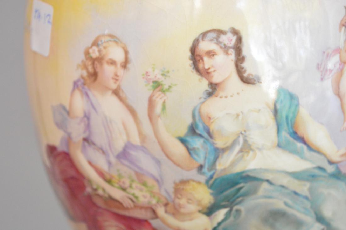 Sevres Porcelain hand painted urn form lamp.  Ht. 37 to (1 of 8)