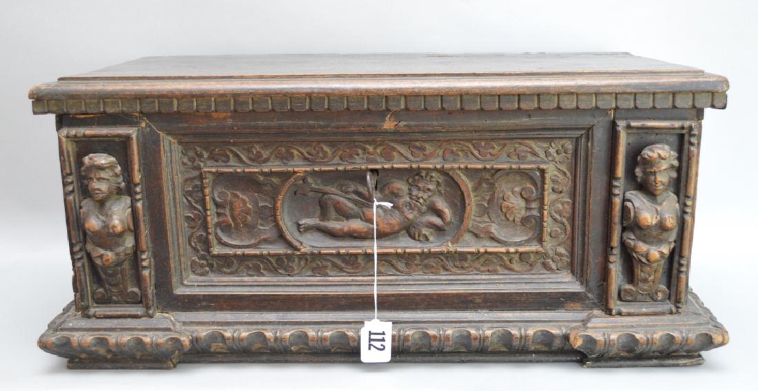 Continental 19th c. carved casket for jewels or (1 of 9)