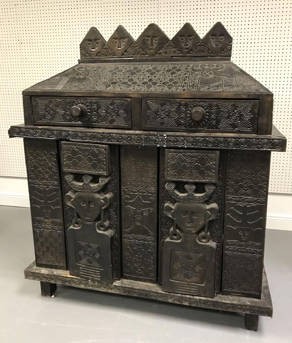 Elaborately carved Island cabinet/chest, 5 faces above (1 of 6)