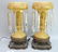 Pair yellow stain glass girandoles with gold accents on