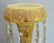 Pair yellow stain glass girandoles with gold accents on - 3