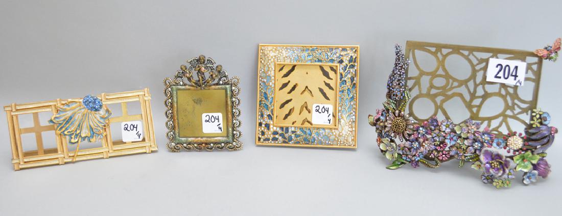 4 Jay Strongwater Enamel & Jeweled Frames.  Condition: (1 of 12)