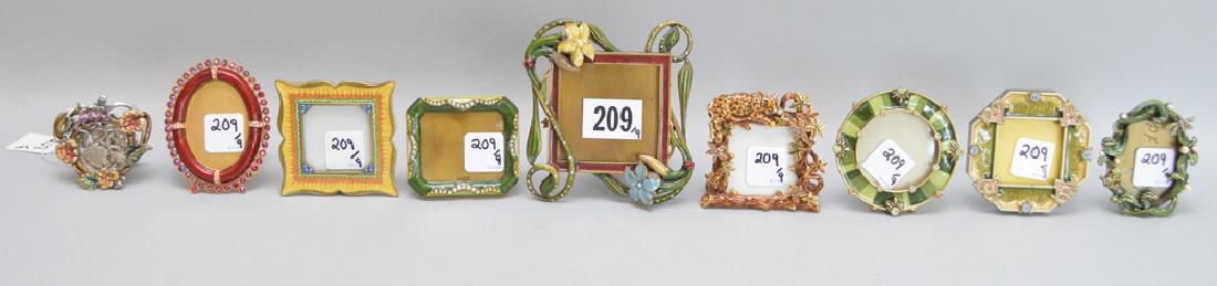 9 Jay Strongwater Enamel Frames.  Condition: good. Each (1 of 14)