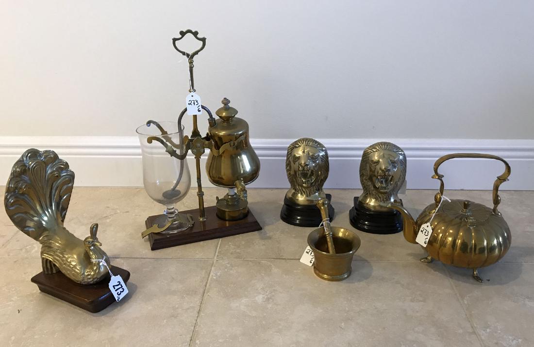 6 assorted brass articles, tallest 17h (1 of 5)