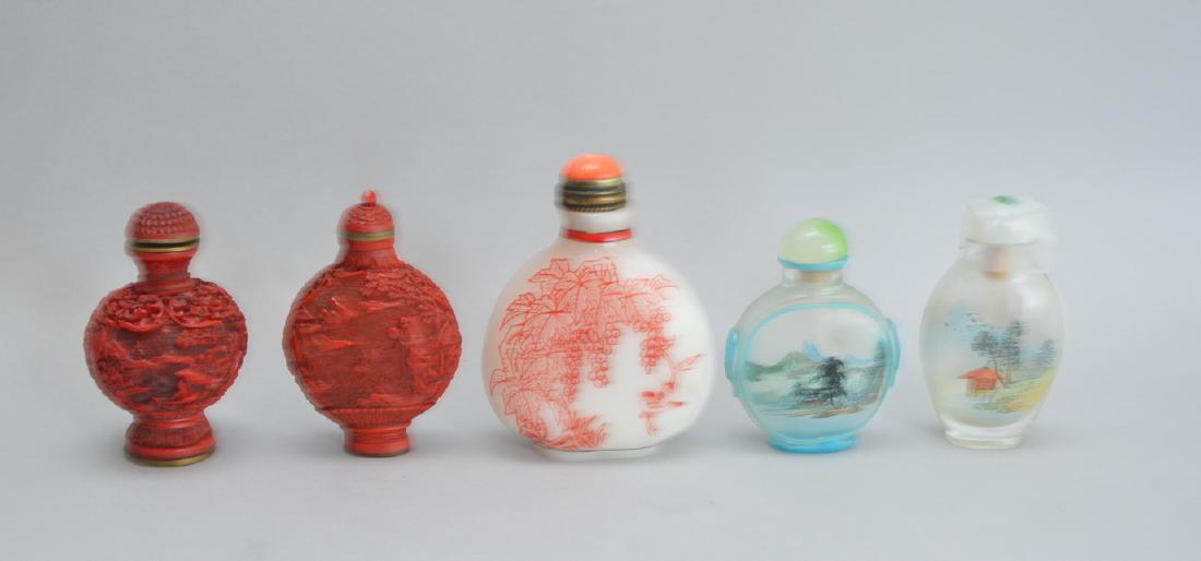 5 snuff bottles, 2 3/4tallest (1 of 2)