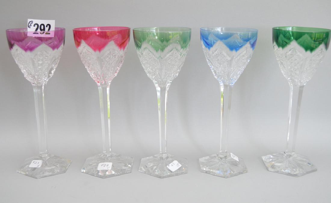 5 Val St. Lambert cut to clear colored stems (1 of 4)