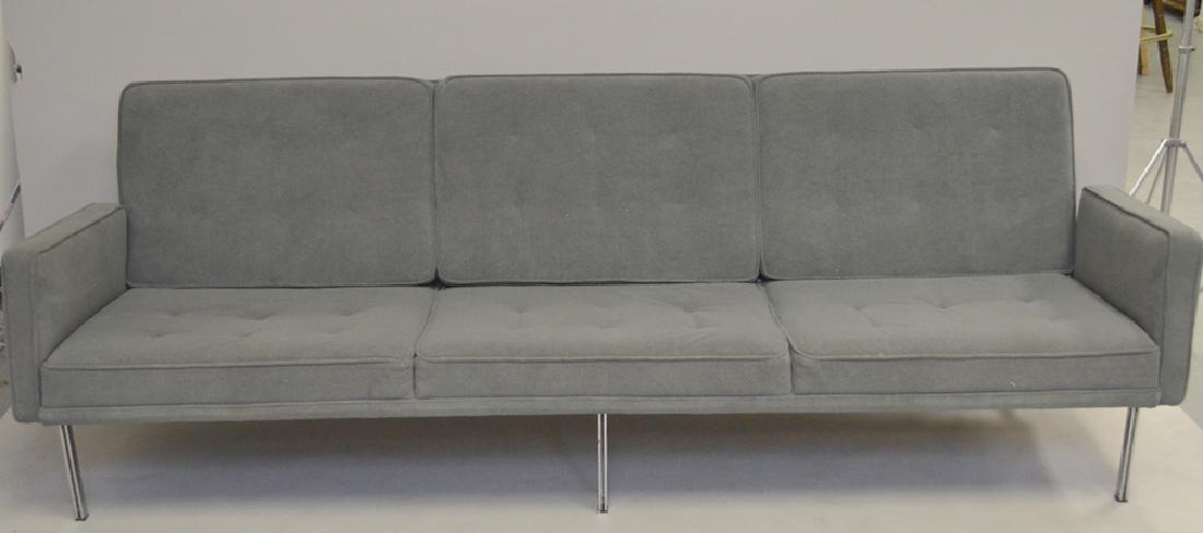 Grey modern sofa, 7' x 10h (floor to seat) (1 of 3)