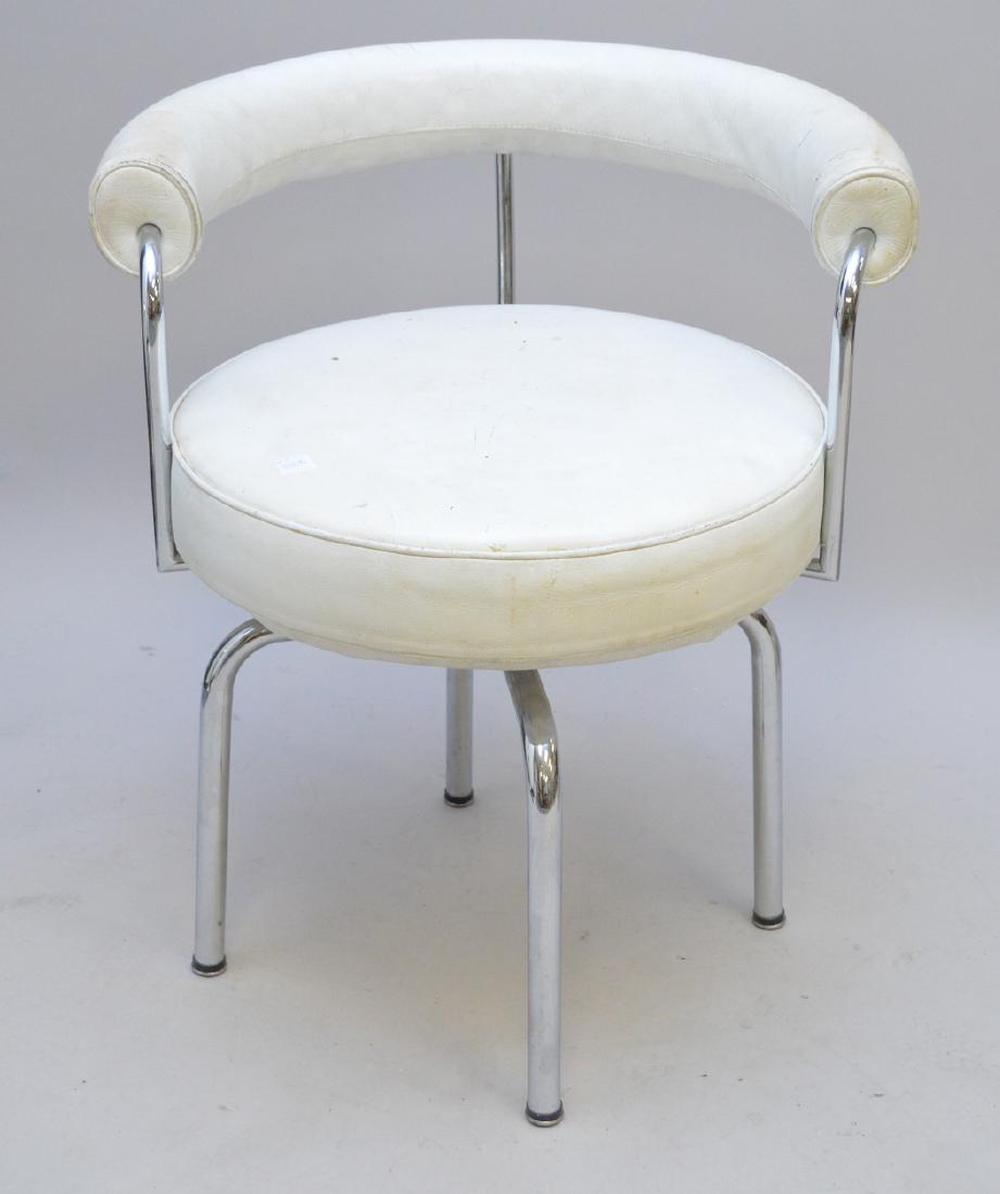 Vintage white leather & Chrome Vanity swivel chair (1 of 3)