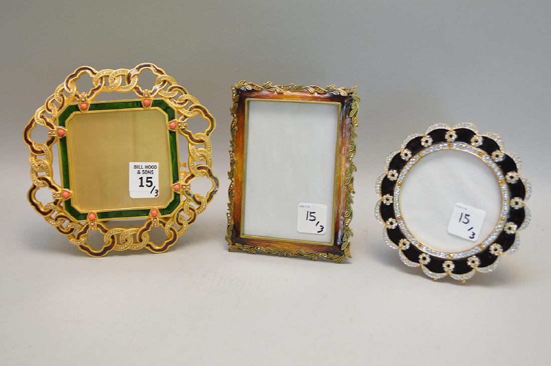 3 Jay Strongwater Enamel Frames.  Each piece is signed (1 of 5)