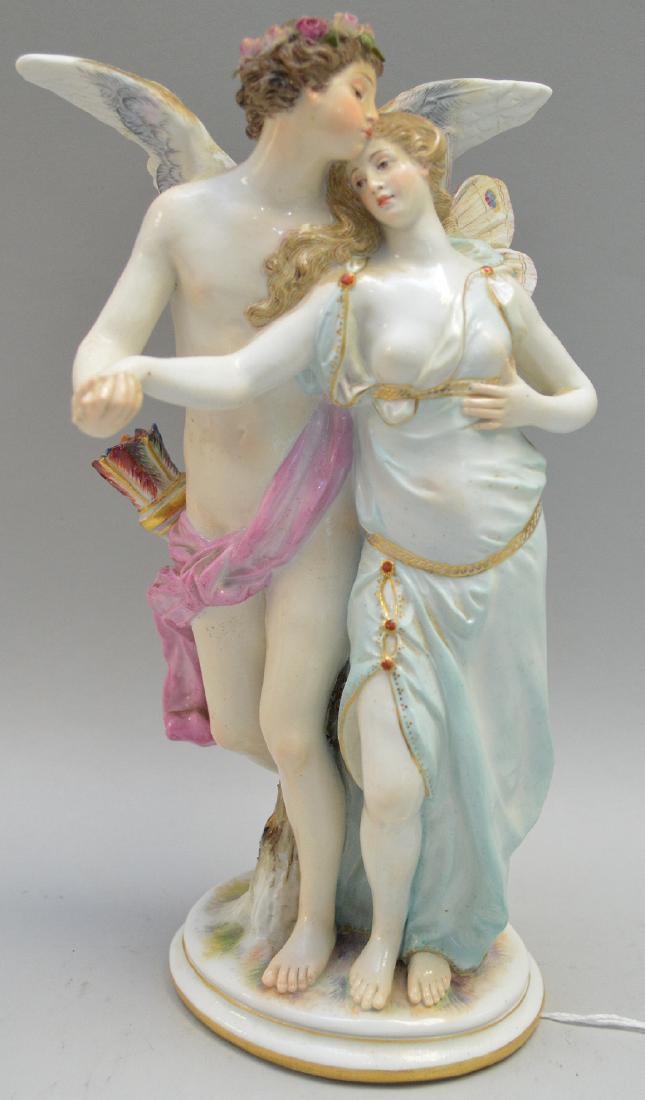 Meissen Porcelain Group depicting two angels 1 man and (1 of 7)