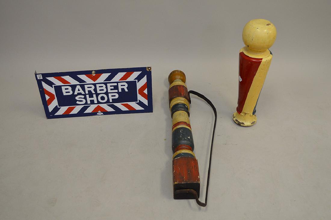 Tin barber shop enameled sign, William Marvey and Co. (1 of 3)