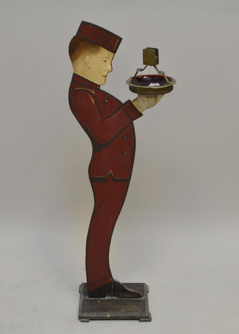 Vintage wood Folk Art Phillip Morris "bell hop" all: Vintage wood Folk Art Phillip Morris "bell hop" all original, 36 1/2"h