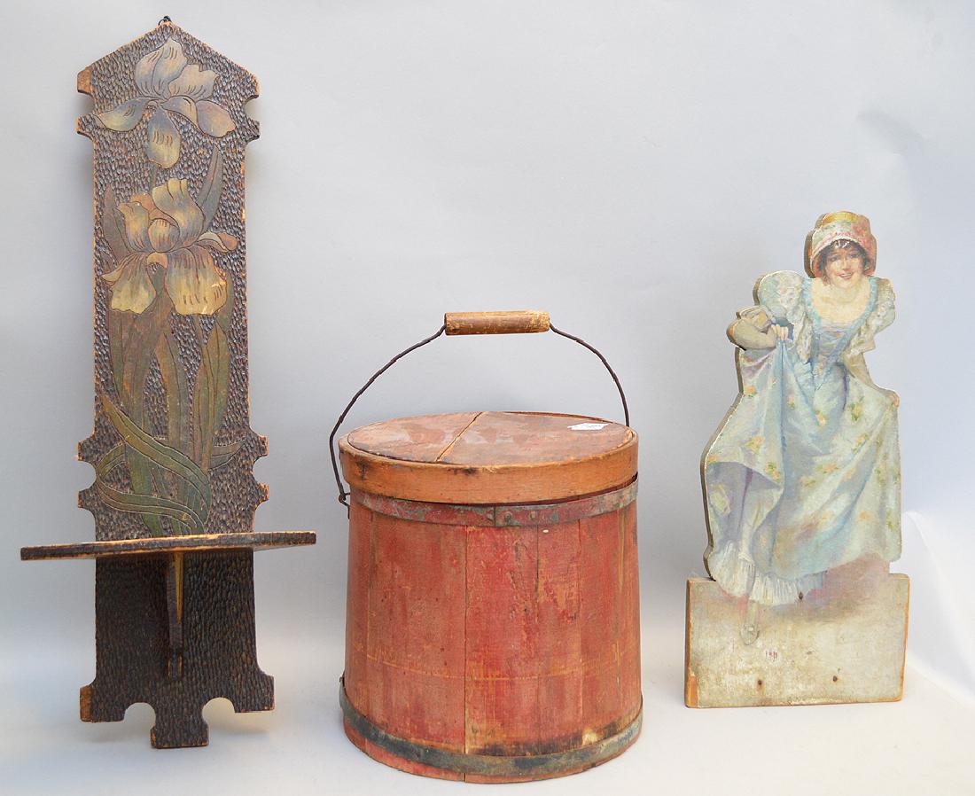 (3) 19th c. "Americana" painted beautiful girl (1 of 7)