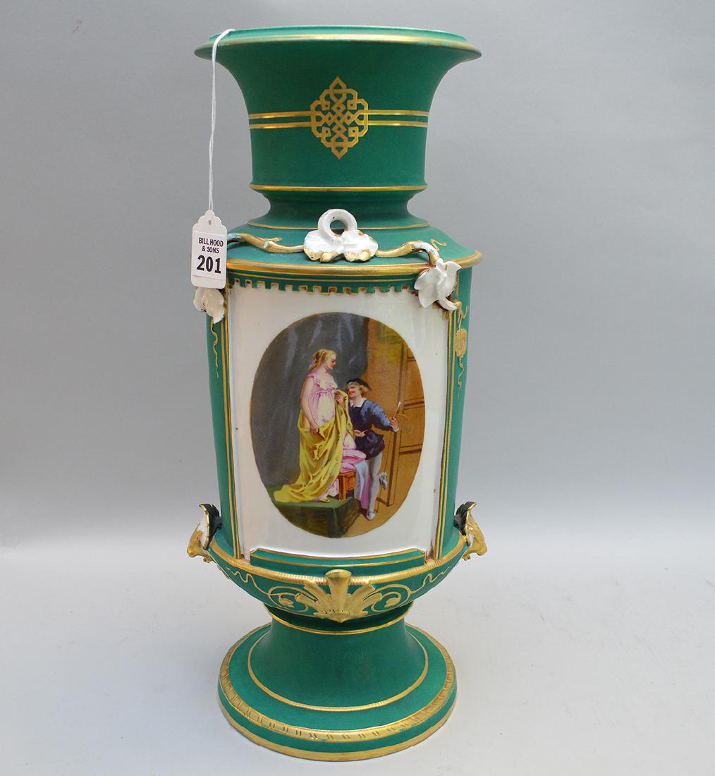 Old Paris Porcelain Vase.  Condition: losses to the (1 of 10)