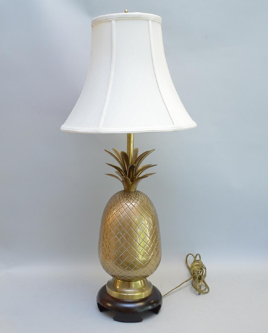 Frederick Cooper brass pineapple lamp, 28"h to top (1 of 3)