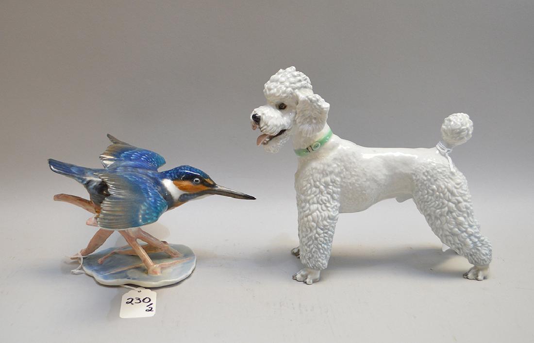 2 Rosenthal Porcelain Figures.  Poodle Ht. 7 1/8" Wth. (1 of 6)