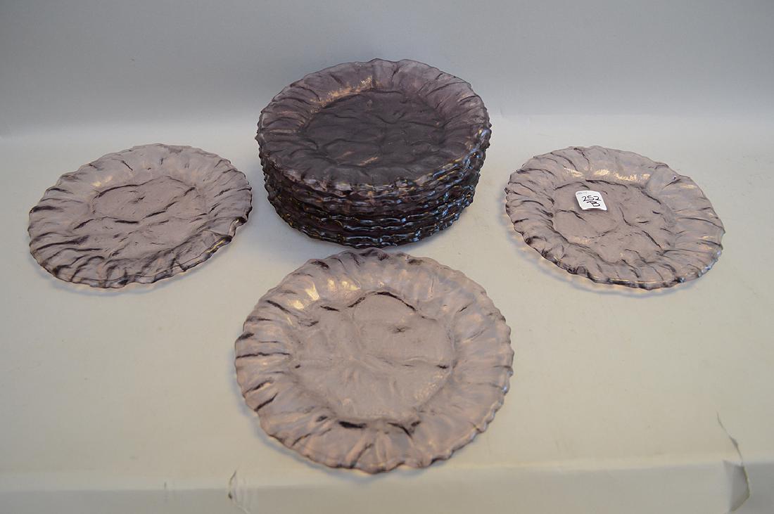 (12) amethyst colored glass plates, 7 3/4"dia (1 of 3)