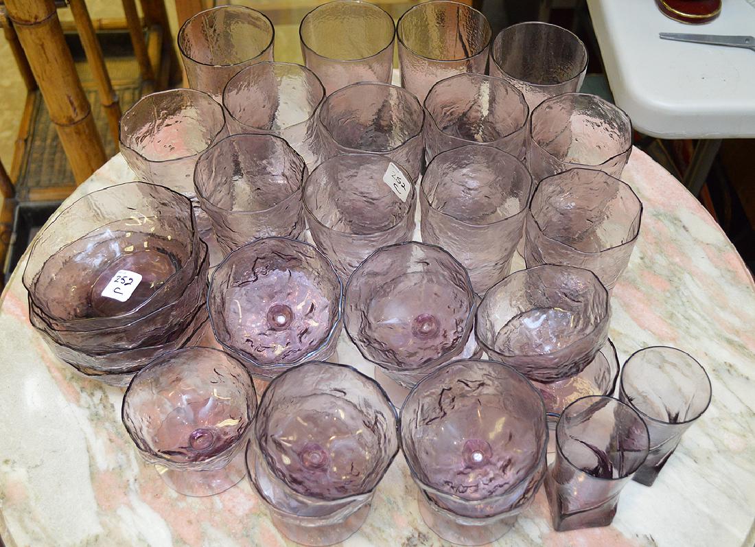 (4) amethyst bowls, (11) sherbets and (15) water (1 of 9)