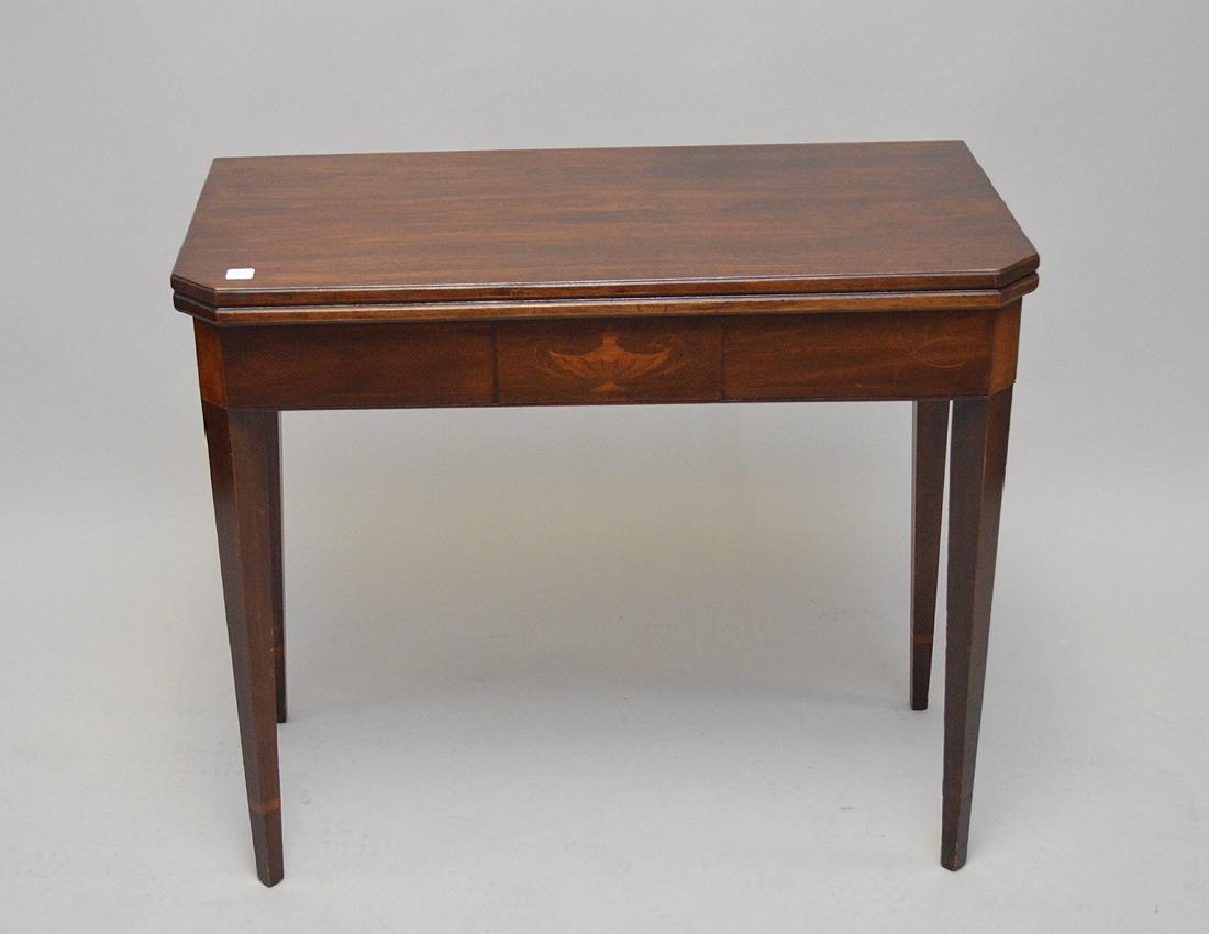 Mahogany games table, 29"h x 34"w x 17"d: Mahogany games table, 29"h x 34"w x 17"d