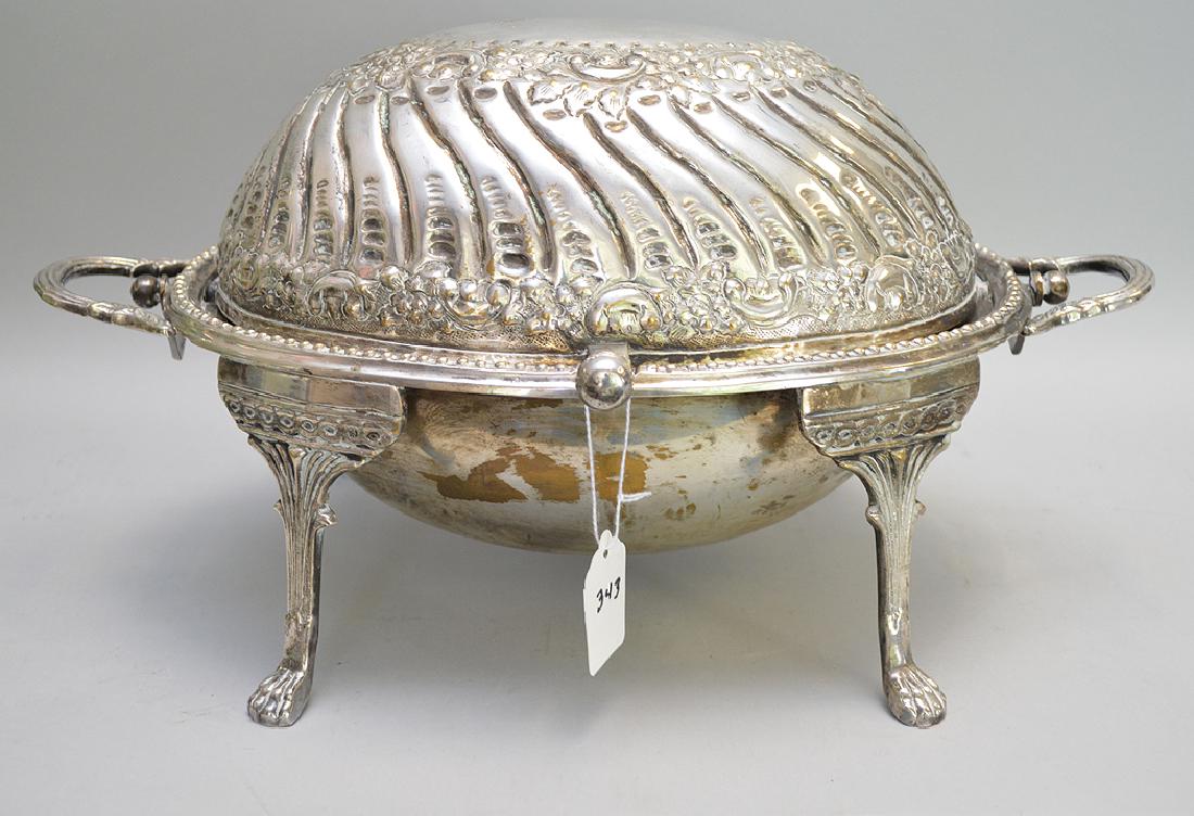 Silver plate bun warmer, 14 1/2"w (1 of 4)