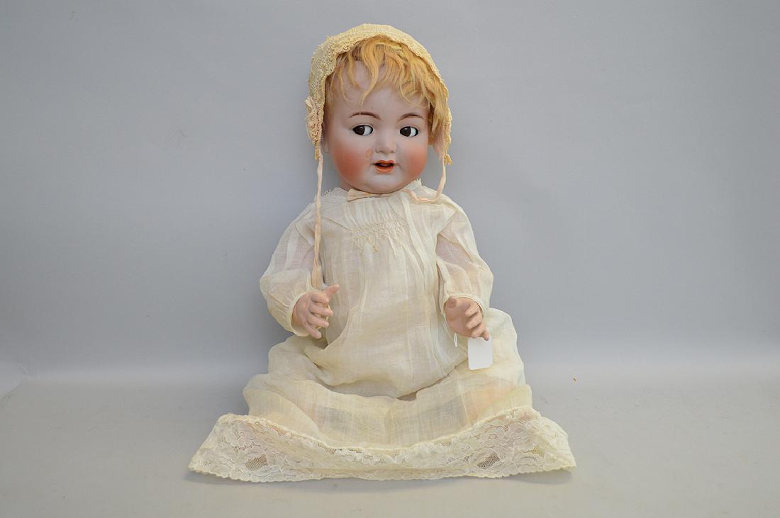 German character doll marked K star R, Simon Halbig,: German character doll marked K star R, Simon Halbig, googly brown eyes, wobbly tongue, mama box, original mohair wig, 2 upper teeth (reset eyes & teeth)